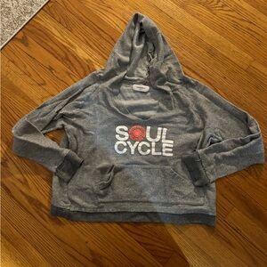 Soul Cycle Grey Cropped Hoodie
